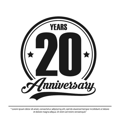 20th years anniversary celebration emblem logo lab