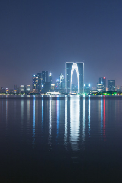 中国苏州金鸡湖夜景