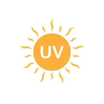 UV辐射图标矢量太阳紫外线符号，用于平面设计，logo，网站，社交媒体，移动应用程序，UI插图。