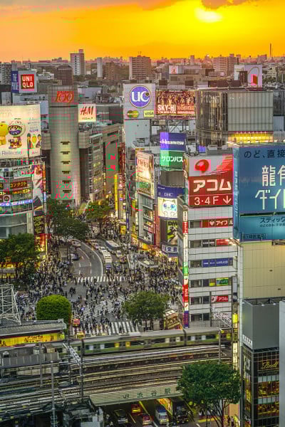 从涩谷光里可以看到涩谷scramble十字路口