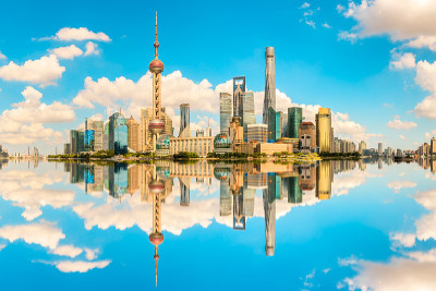 上海的建筑景观和城市天际线