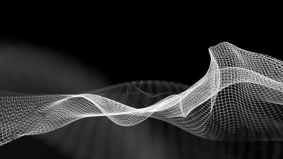 抽象波浪结构科学背景的三维插图