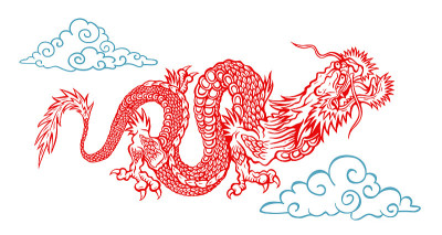 矢量插图的中国龙。