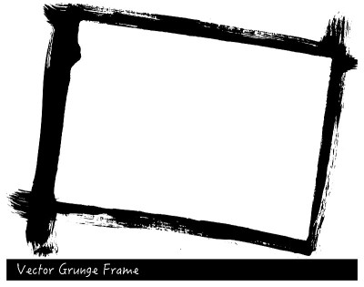 Vector Grunge rectangle frame with brush stroke te
