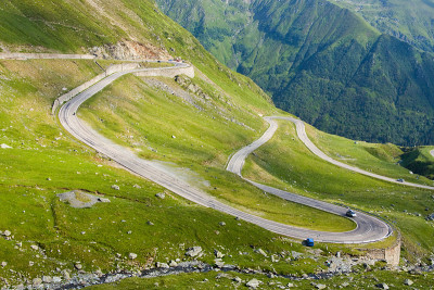 罗马尼亚喀尔巴阡的transagarasan山路