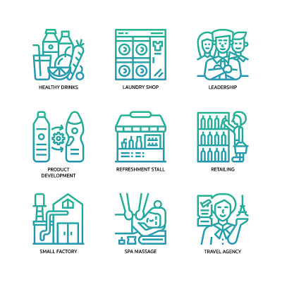 Small business icons set