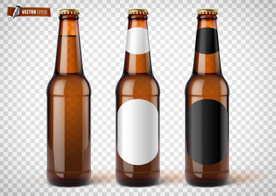 矢量现实啤酒瓶