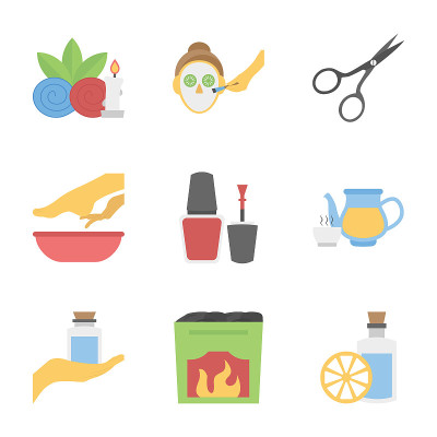 Spa, Massage, Treatment, Beauty Flat Vectors List