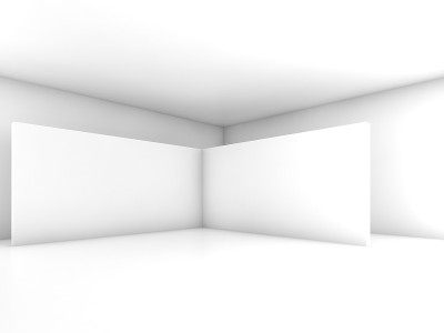抽象的白色空室内，3d设计