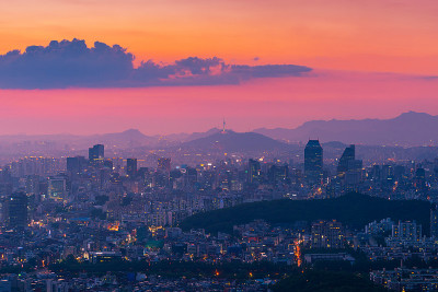 首尔城市天际线，韩国最佳景观。