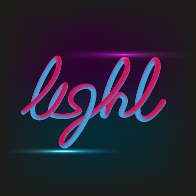 光。霓虹灯字母矢量字体。矢量插图。3 d字母。