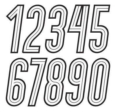 一套时尚复古的高浓缩矢量数字，现代数字集合可以用于海报艺术创作。