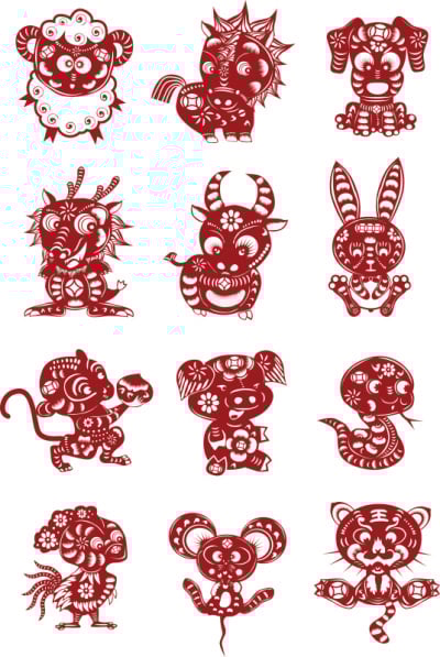 中国十二生肖剪纸