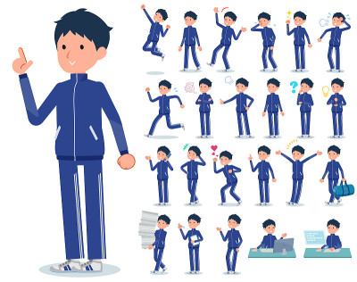 平型学校男孩蓝色球衣情绪