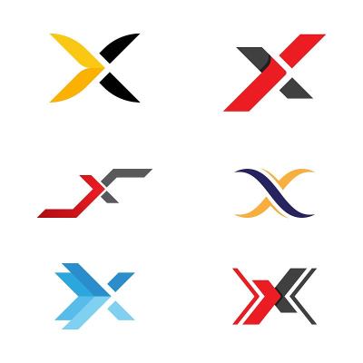 X字母Logo模板矢量图标