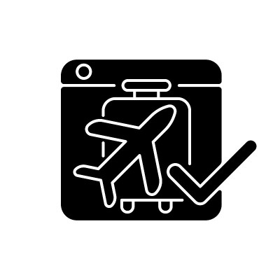 网上订票系统黑色字形图标