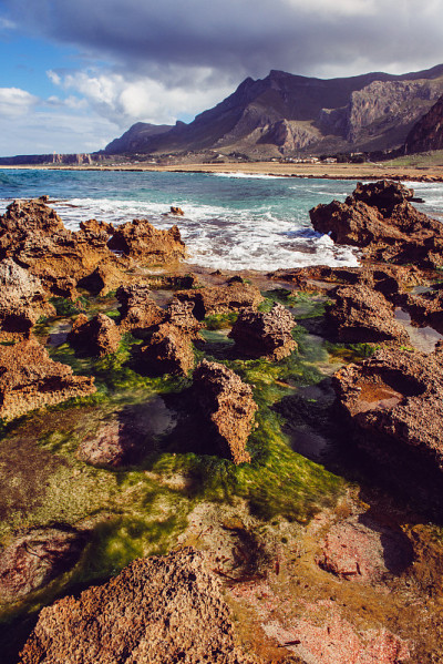 日落时美丽的海景