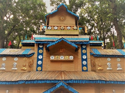 印度的黄麻屋或杜尔加puja pandle