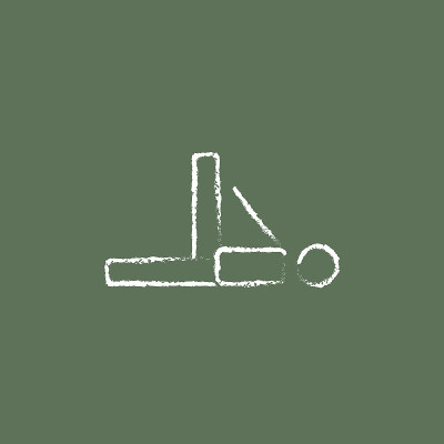 Man making exercises icon drawn in chalk