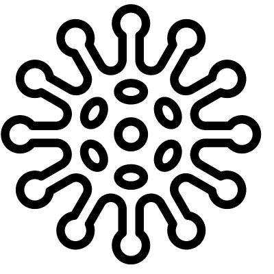 病毒或细菌矢量插图，线条样式图标