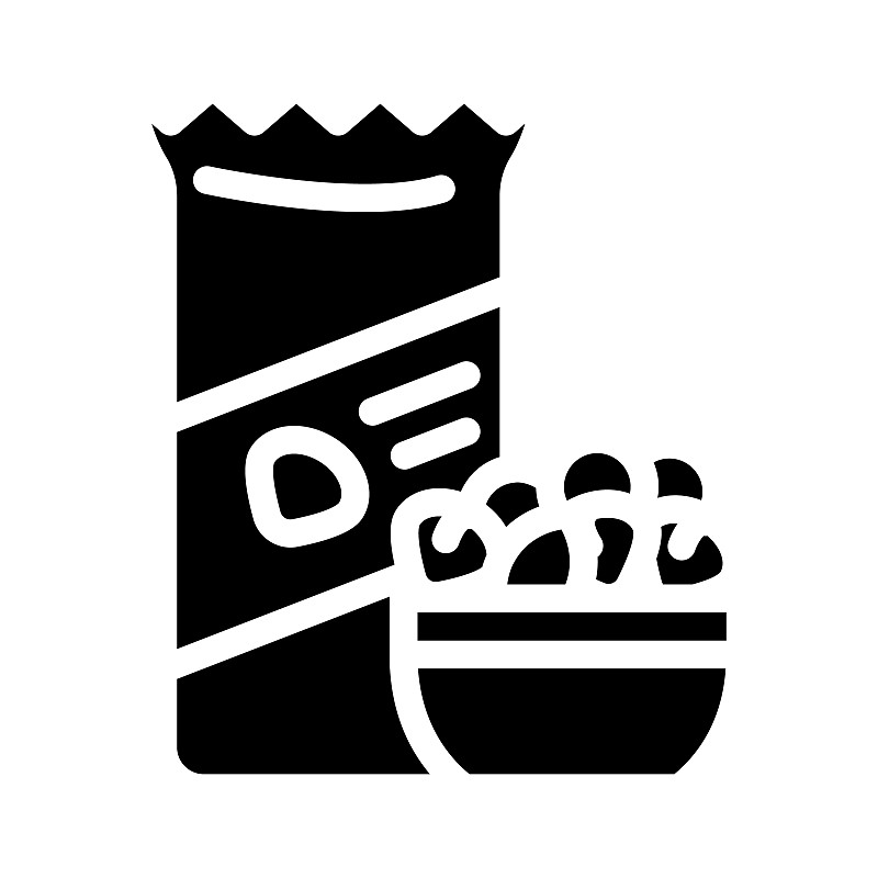 坚果零食字形图标矢量插图
