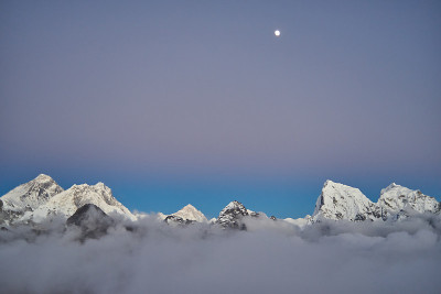 Gokyo Ri -珠穆朗玛峰的夜景，昆布山谷，尼泊尔