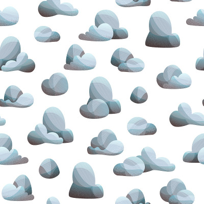 Vector seamless pattern of rocks.