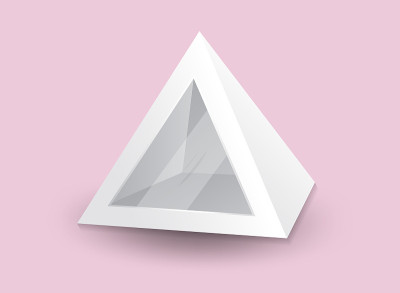 采购产品白色3d金字塔，矢量插图，盒子包装的食品，礼物或其他产品，产品包装，帐篷