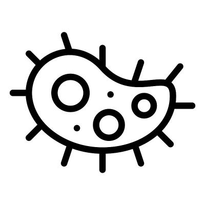 病毒或细菌矢量插图，线条样式图标
