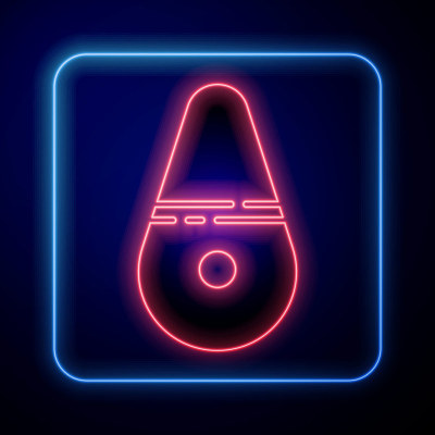 Glowing neon Dildo vibrator for sex games icon iso
