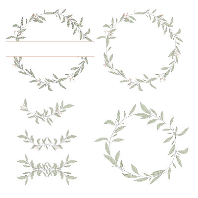 Hand drawn leaf sketch pattern design