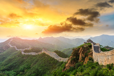 中国的长城在金山岭