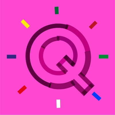 Letter Q on modern colorful background