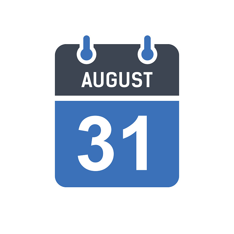 August 31 Calendar Date Icon, Event Date Icon, Cal