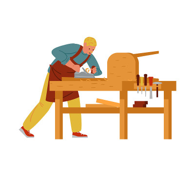木匠制作家具。