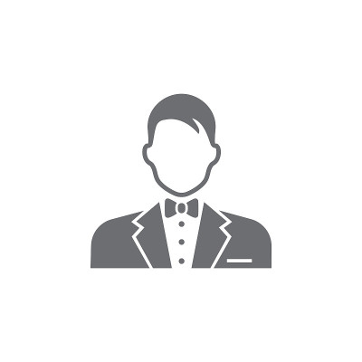 男士正装，燕尾服图标。矢量图