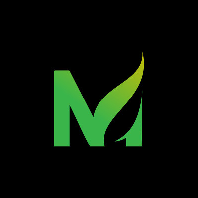 字母M标志与叶图标