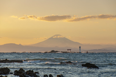 富士山和大海的美景