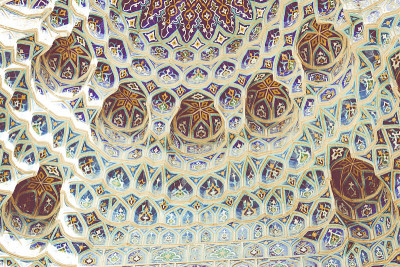gure Amir Mausoleum的细节，亚洲征服者帖木儿的坟墓，在撒马尔罕，乌兹别克斯坦