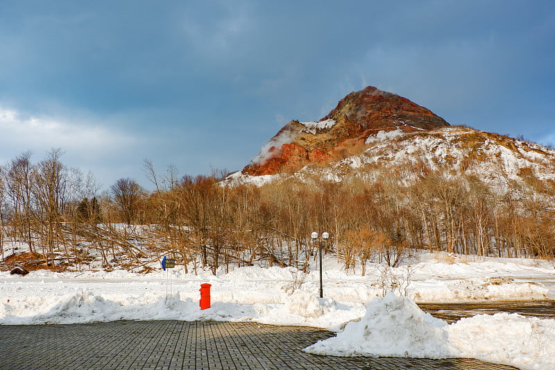 日本北海道地狱谷，日本北海道。