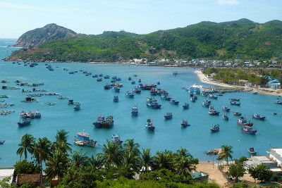 越南海滩，永海湾，越南旅游
