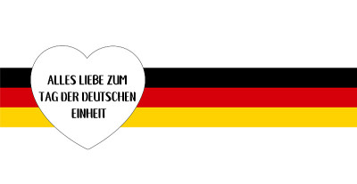 矢量手画“Alles Liebe zum Tag der deutschen Einheit”用德语