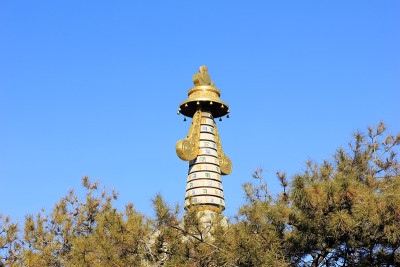 2015年2月5日，中国内蒙古自治区呼和浩特市，西丽图召喇嘛庙建筑景观