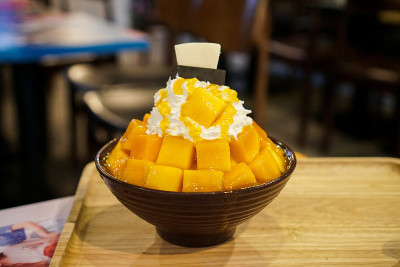 芒果芝士Bingsu / Bingsoo。一种著名的韩国甜点。