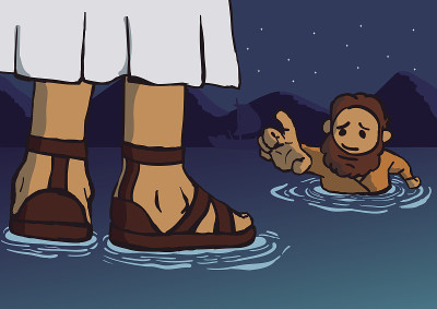 耶稣在水上行走
