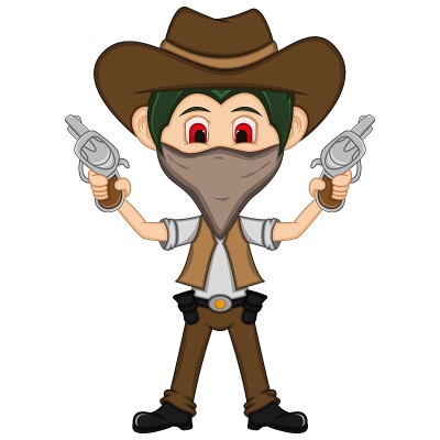 Cowboy with gun cartoon vector illustration