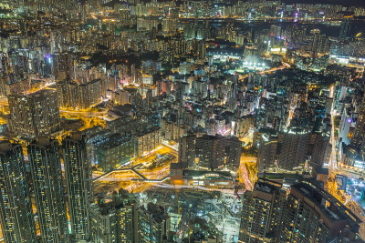 香港国际商会sky100f的九龙夜景