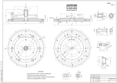 technical drawing of the construction draft with a