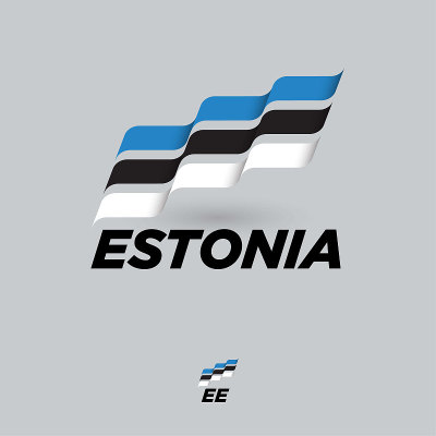 Flag of Estonia. Flag consist of green, white and 