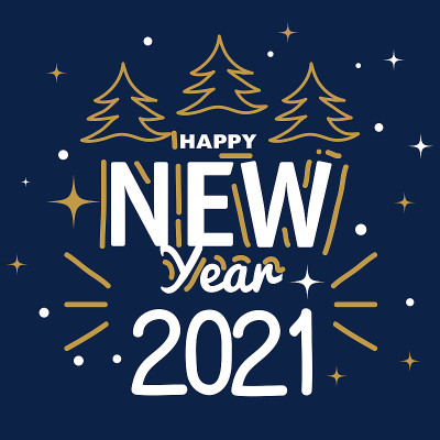 用松树矢量设计祝你2021年新年快乐